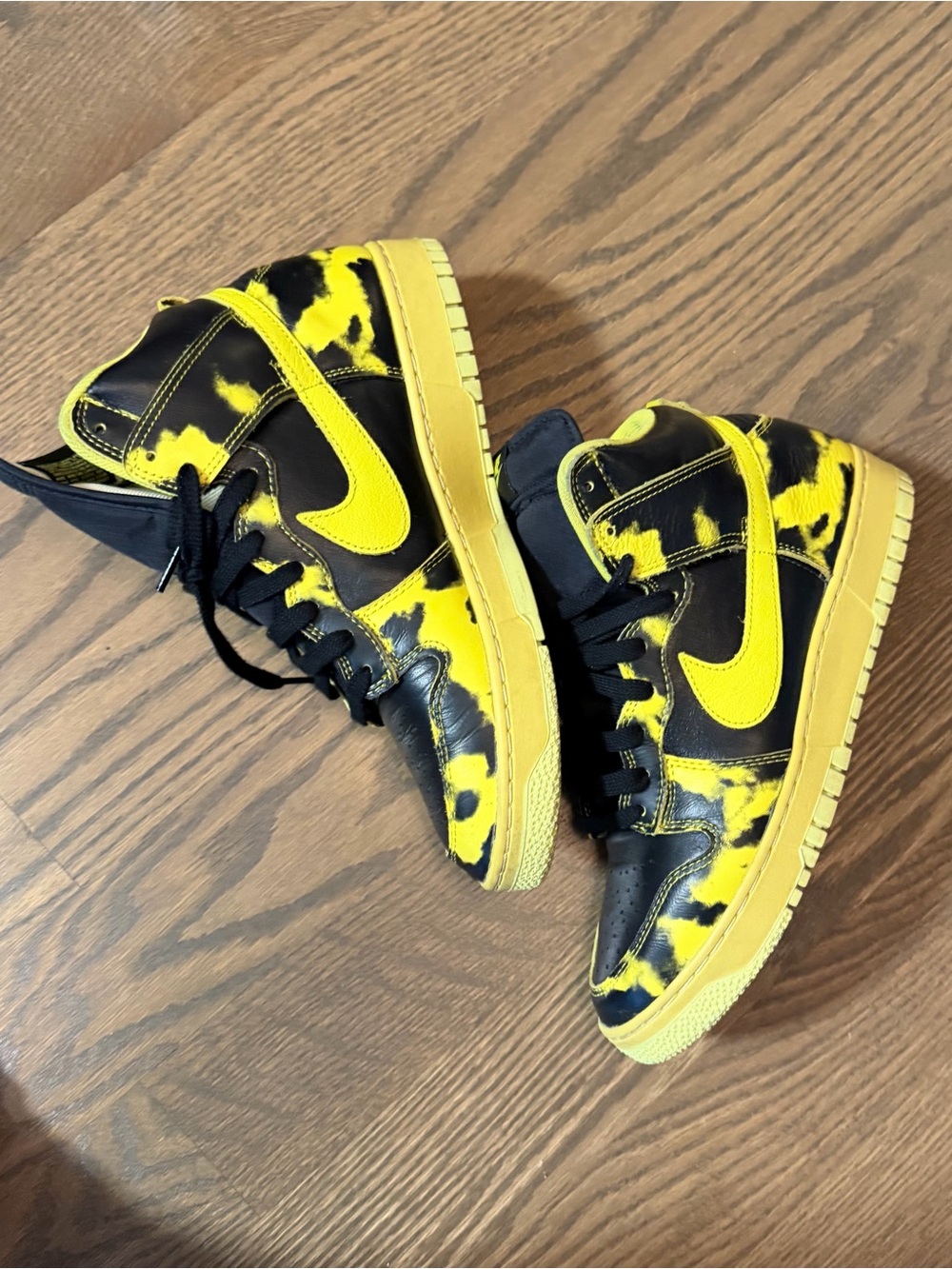 Nike Men's High-Top Sneakers - Black and Yellow - Picture 3 of 6